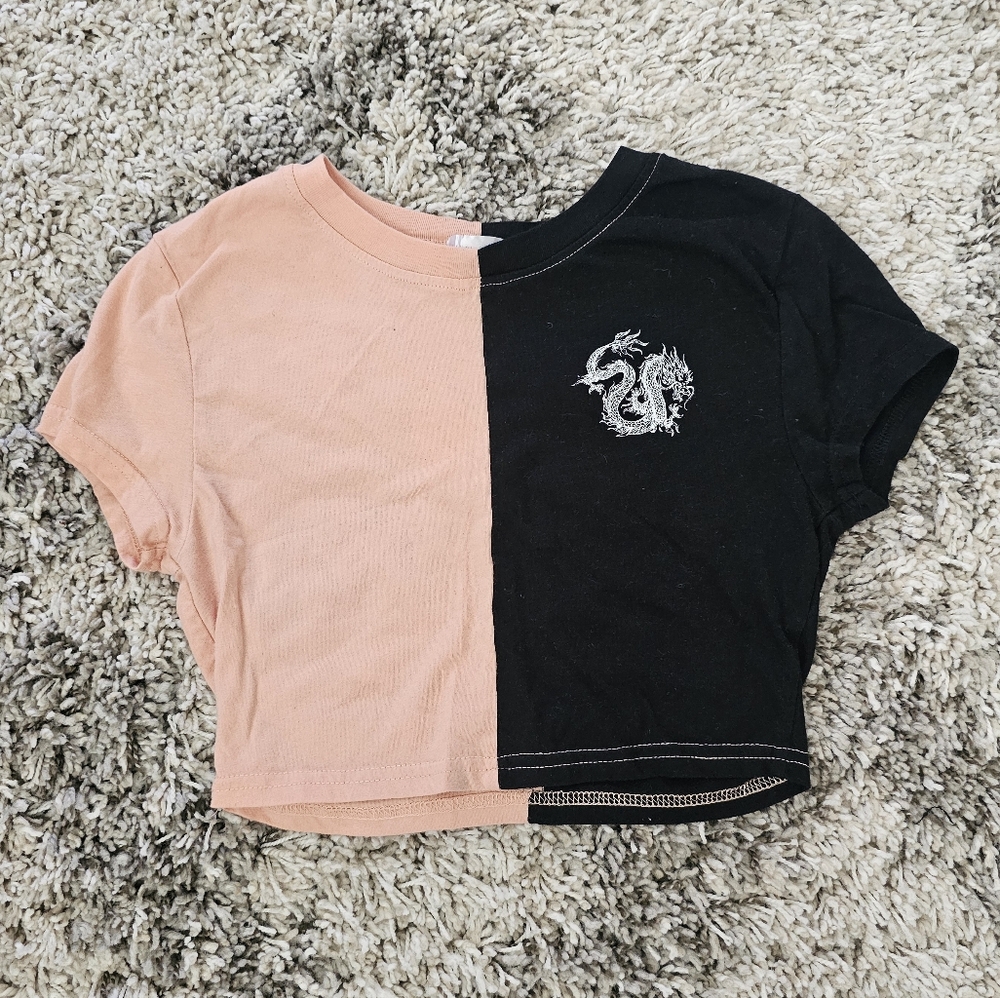 Women's Small Orange Kiss Crop Top